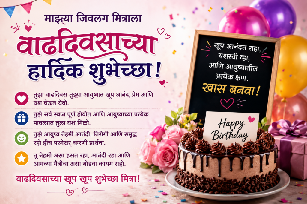 Happy Birthday Wishes for Friend in Marathi