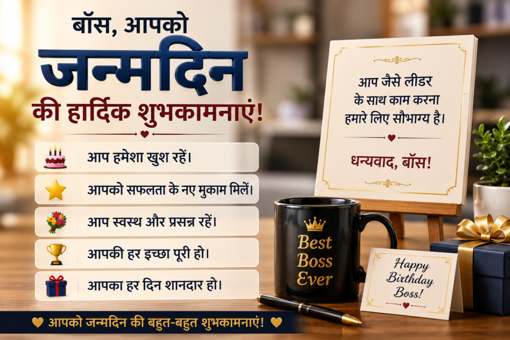 Short and Simple Birthday Wishes for Boss (हिंदी में)