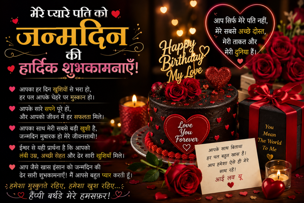 Happy Birthday Wishes for Husband in Hindi