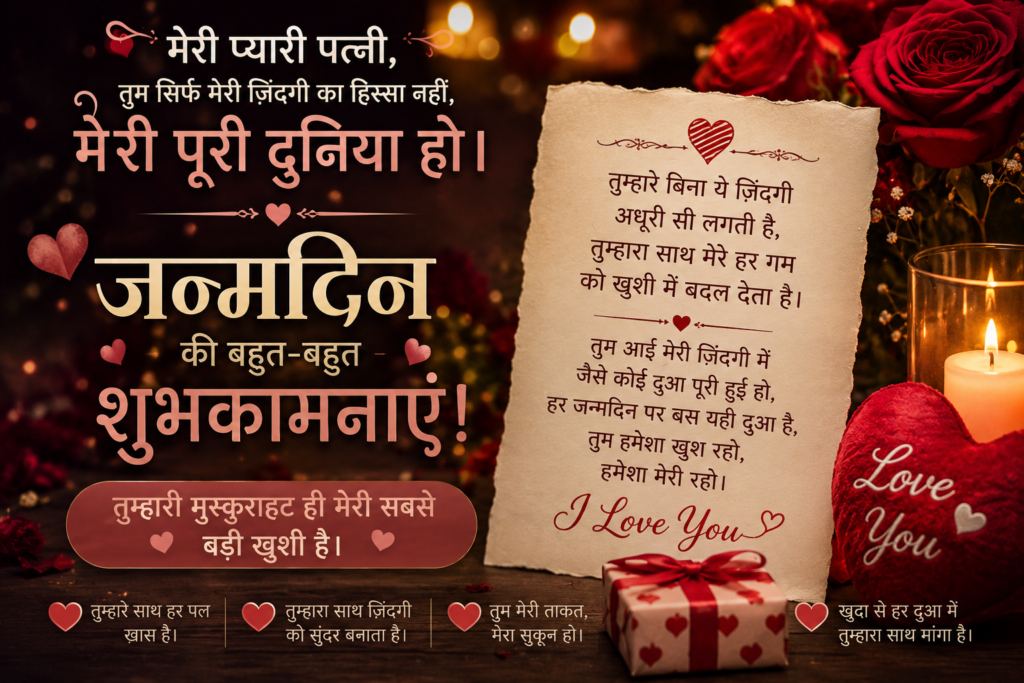 Emotional Birthday Wishes for Wife in Hindi
