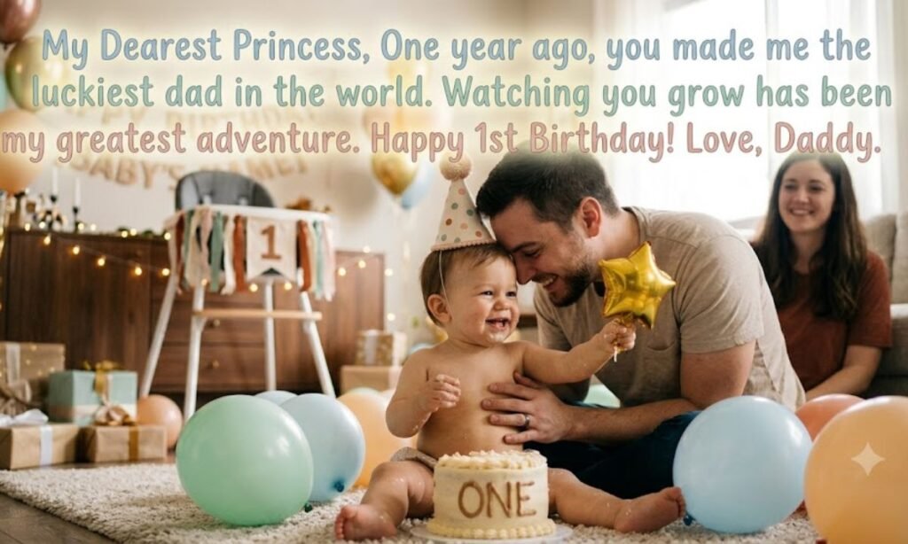 First Birthday Messages from Dad to a Baby Girl