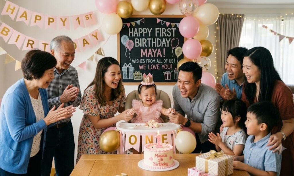 First Birthday Wishes from Family to a Baby Girl