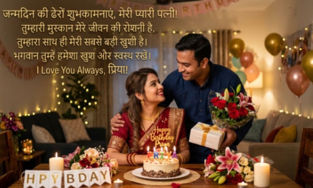 Heart Touching Birthday Wishes for Wife in Hindi