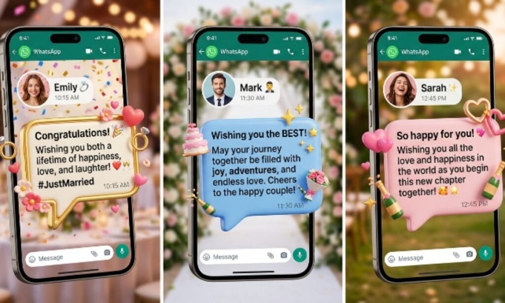 Short Wedding Wishes — WhatsApp