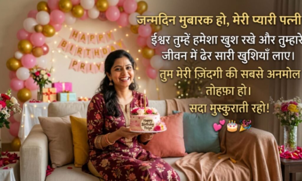 Simple birthday wishes for wife in Hindi
