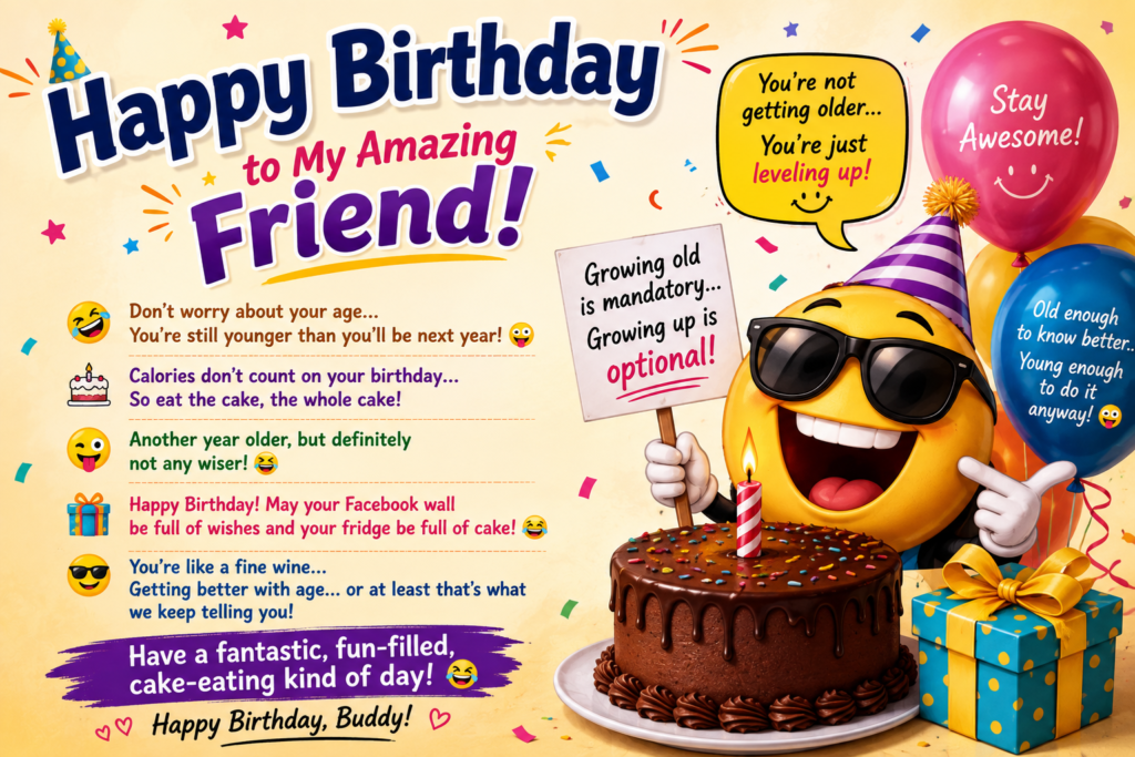 Funny Birthday Wishes for a Friend