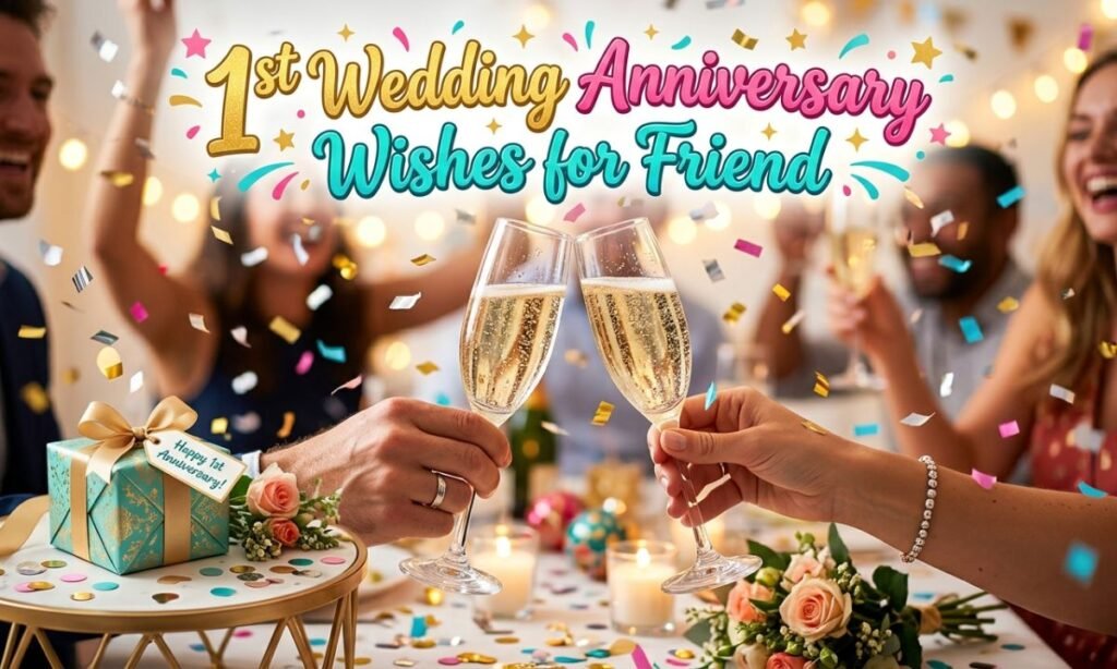 1st Wedding Anniversary Wishes for Friend