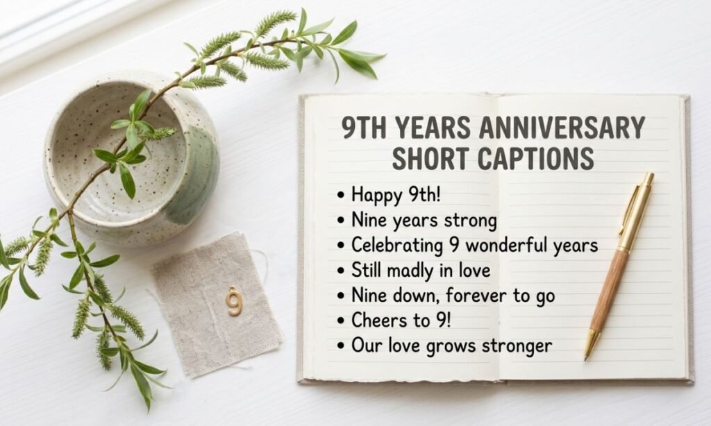9th Years Anniversary Short Captions