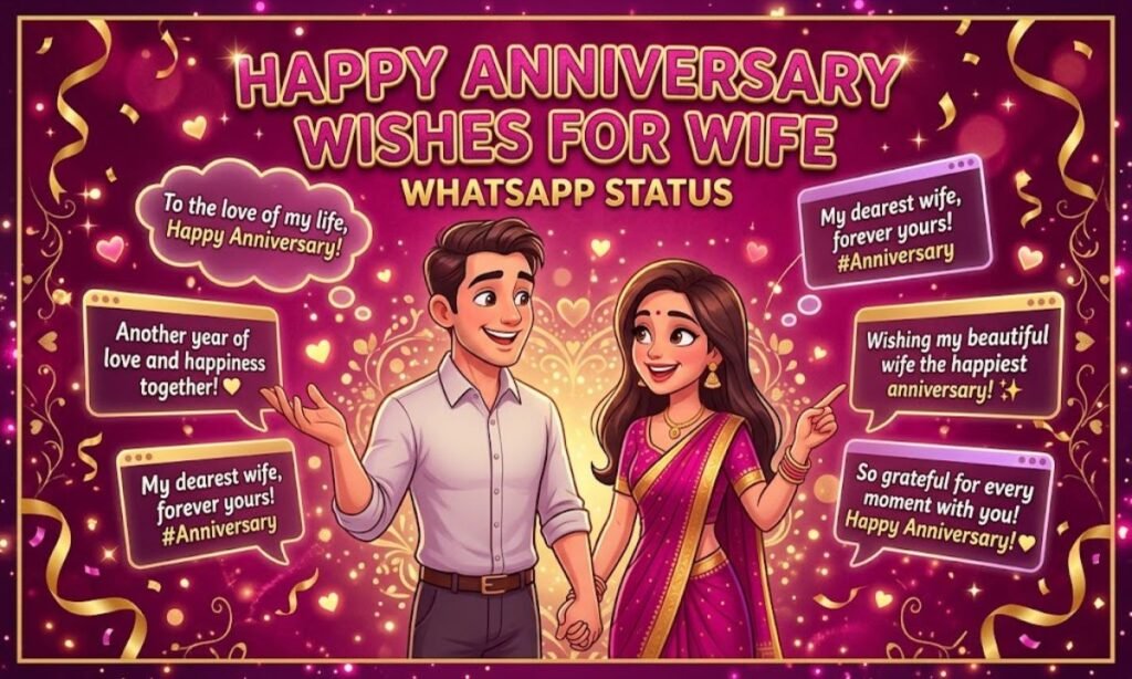 Anniversary Wishes for Wife WhatsApp Status