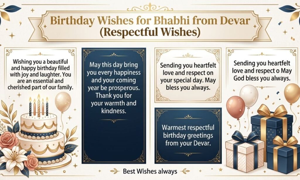 Birthday Wishes for Bhabhi from Devar (Respectful Wishes)