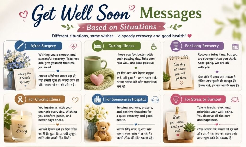 Get Well Soon Messages Based on Situations