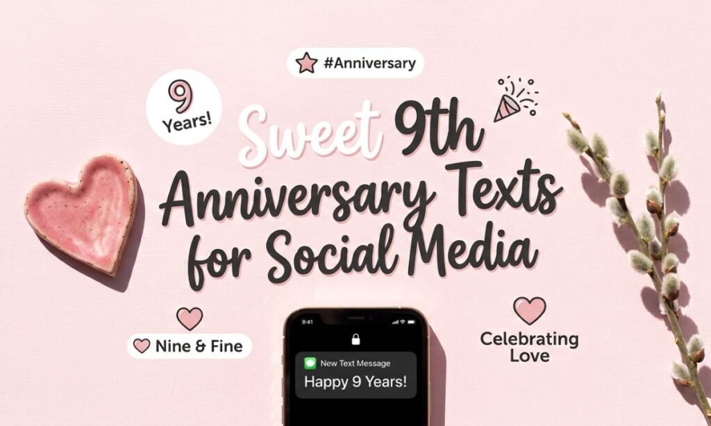 Sweet 9th Anniversary Texts for Social Media