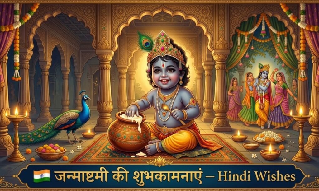 🇮🇳 जन्माष्टमी की शुभकामनाएं — Hindi Wishes