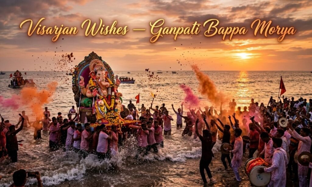 🌊 Visarjan Wishes — Ganpati Bappa Morya