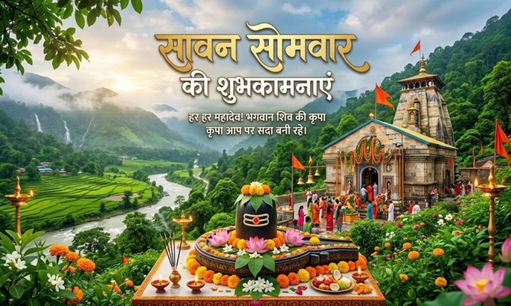 🌸 सावन सोमवार की शुभकामनाएं — Hindi