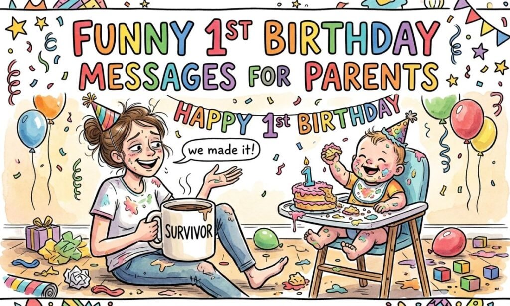 Funny 1st Birthday Messages for Parents
