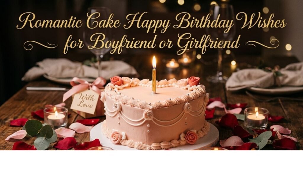 Romantic Cake Happy Birthday Wishes for Boyfriend or Girlfriend