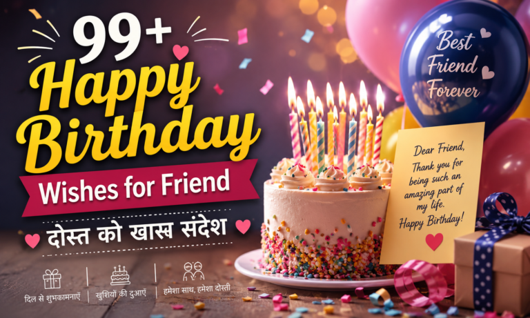 99+ Happy Birthday Wishes for Friend | दोस्त को खास संदेश