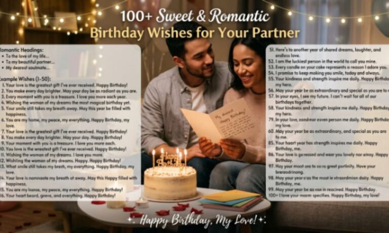 100+ Sweet & Romantic Birthday Wishes for Your Partner