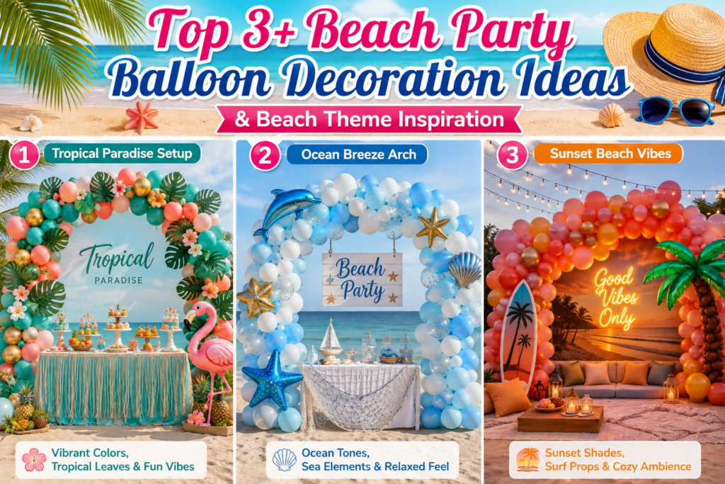 Top 3+ Beach Party Balloon Decoration Ideas & Beach Theme Inspiration