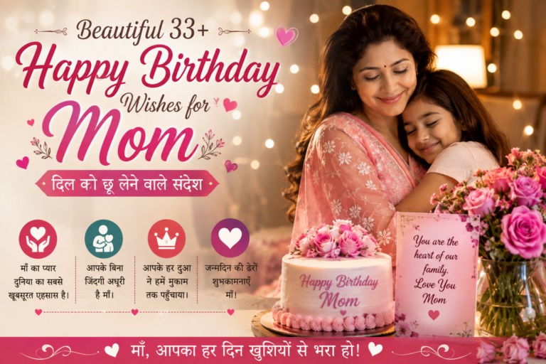 Beautiful 33+ Happy Birthday Wishes for Mom | दिल को छू लेने वाले संदेश