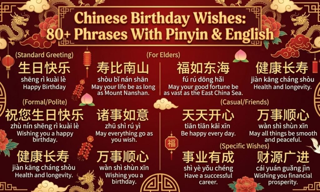 Chinese Birthday Wishes 80+ Phrases With Pinyin & English