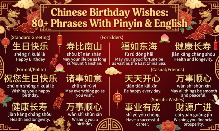 Chinese Birthday Wishes 80+ Phrases With Pinyin & English